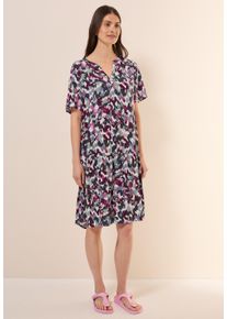 Cecil Damen Midikleid, weiß, casual, Gr. M, gemustert, Stoff, 100% Viskose, Kleider, knielang