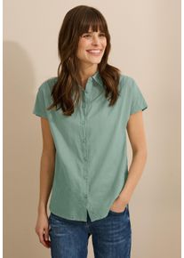 Cecil Damen Hemdblusematcha grün, casual, Gr. XXL, unifarben, Web, 100% Baumwolle, Blusen, aus reiner Baumwolle