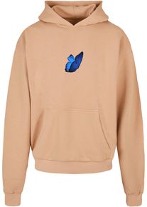 MisterTee Herren Sweatshirt "MisterTee Unisex Le Papillon Heavy Oversize Hoody", beige, Gr. S, bedruckt, 100% Baumwolle, Sweatshirts
