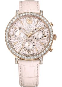 Swarovski Damen Chronograph "MATRIX CHRONO"rosa, Armbanduhren, Quarzuhr, Armbanduhr, Damenuhr, Swiss Made, Lederarmband, analog