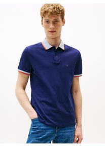 Tommy Hilfiger Herren Poloshirt "CONTRAST COLLAR CUFF REG POLO", blau, casual, Gr. XL, Piquu00e9, Obermaterial: 96% Baumwolle, 4% Elasthan, Shirts