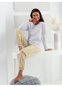 wäschepur WÄSCHEPUR Damen Pyjamaoberteil "Schlafanzug-Shirt", Gr. 48, grau, 50% Baumwolle, 50% Modal, 98% Baumwolle, 2% Polyester, unifarben, Shirts