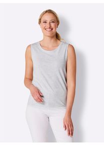 wäschepur WÄSCHEPUR Damen Pyjamaoberteil "Schlafanzug-Shirt", Gr. 36, grau, 50% Baumwolle, 50% Modal, 98% Baumwolle, 2% Polyester, unifarben, Shirts
