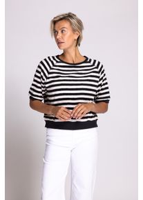 Zhrill Damen Kurzarmshirt "INGE", beige, casual, Gr. XL, gestreift, geringelt, Single Jersey, Obermaterial: 82% Baumwolle, 18% Polyester, Shirts,