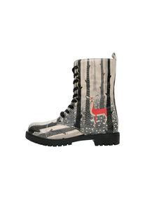 DOGO Damen Schnürboots "Zipsy Damen Boots Damen Stiefel / Female", Gr. 38, grau, Lederimitat, Schuhe, Vegan