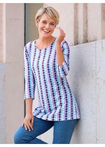 Classic Basics Damen 3/4-Arm-Shirt "3/4-Arm-Shirt"lavendel, aqua, bedruckt, Gr. 42, gemustert, mehrfarbig, 100% Baumwolle, Shirts