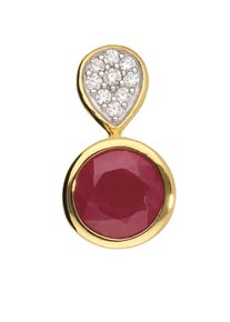 Adelia´s ADELIA ́S Damen Ketten-Anhänger "Damen 333 Gold Anhänger mit Zirkonia Ø 7 mm", Weißgold 333, rot, Weißgold 333, Schmuckanhänger, mit Zirkonia für