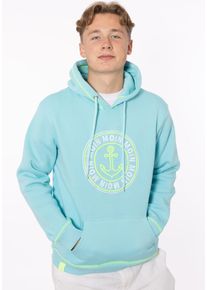 Zwillingsherz Herren Hoodie ""Anker & Moin"", blau, modisch, Gr. L, unifarben, Sweatware, Obermaterial: 50% Baumwolle, 50% Polyester, Sweatshirts,