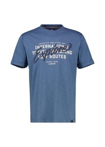Lerros Herren T-Shirt "Lerros T-Shirt mit Brustprint in Übergrößen", blau, Gr. 5XL, 100% Baumwolle, Shirts