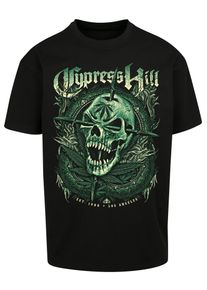 MisterTee Herren Kurzarmshirt "Herren Cypress Hill Skull Face Oversize Tee", schwarz, casual, Gr. XS, unifarben, 100% Baumwolle, Shirts