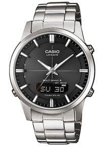 CASIO FUNK Herren Funkchronograph, schwarz, Armbanduhren, Solaruhr, Armbanduhr, Herrenuhr, Funkuhr, Titanarmband, Saphirglas