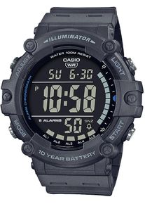 Herren Chronograph, grau, CASIO TIMELESS COLLECTION, Armbanduhren, Quarzuhr, Armbanduhr, Herrenuhr, Digitaluhr, bis 10 bar wasserdicht