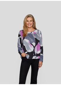 Rabe Damen Klassische Bluse "Bluse", grau, feminin, Gr. 44, gemustert, 100%Polyester, Blusen