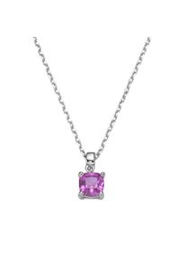 Smart Jewel Damen Kette mit Anhänger "lila Zirkonia o. synth. Korund blau o. fuchsia, Silber 925", 45cm, Silber 925 (Sterlingsilber), pink, Silber