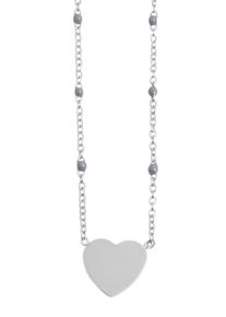 Adelia´s ADELIA ́S Damen Kette mit Anhänger "Neuheit 2025 - Damen Edelstahl Halskette mit Anhänger Herz", unbekannt, Edelstahlsilberfarben, grau, Edelstahl,