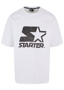 Herren T-Shirt "Starter Black Label Starter Logo Oversize Acid Tee", weiß, casual, Gr. L, STARTER Black Label, bedruckt, 100% Baumwolle, Shirts