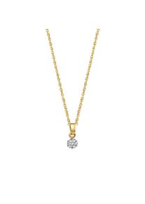 Diamonds by Ellen K. Damen Kette mit Anhänger "375 Gelbgold mit Zirkonia weiß 45cm lang", 45cm, Gold, L: 45cm B: 4.5mm, gelb, FASCINATION BY ELLEN K., Gold, B:4.5mm,