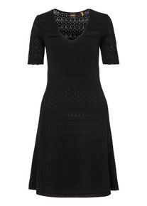 BOSS Orange Damen Strickkleid "C_Fuart", schwarz, casual, Gr. XL, unifarben, Jersey, Obermaterial: 70% Viskose, 30% Polyester, Kleider, mit BOSS