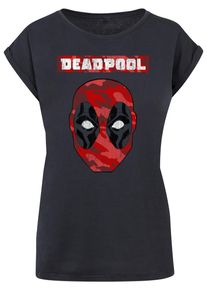 ABSOLUTE CULT Herren T-Shirt "ABSOLUTE CULT Damen Ladies Deadpool - Camo Head T-Shirt", blau, casual, Gr. XXL, bedruckt, 100% Baumwolle, Shirts