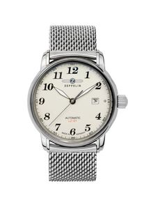 Zeppelin Herren Automatikuhr "LZ 127 Graf Zeppelin", silber, Armbanduhren, Armbanduhr, Herrenuhr, Made in Germany, Mechanische Uhr, Edelstahlband