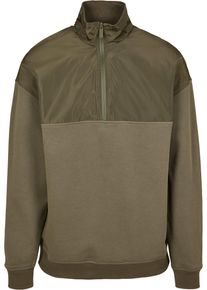 Urban Classics Herren Sweater "Urban Classics Herren Military Troyer", grün, Gr. S, unifarben, 65% Baumwolle, 35% Polyester, Sweatshirts