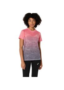 asics Damen T-Shirt "SEAMLESS SS TOP"coral reef, grauish lila, sportlich, Gr. XS, Obermaterial: 64% Nylon, 36% Polyester, Shirts