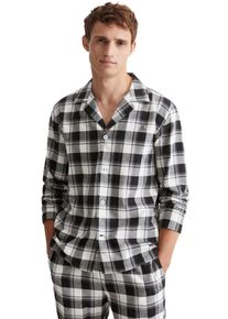 Marc O'Polo MARC O'POLO Herren Pyjamaoberteil "Homey Flanne", Gr. XL, schwarz, Flanell, Obermaterial: 100% Baumwolle, kariert, casual, Shirts, mit durchgehender