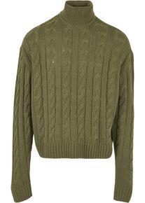 Urban Classics Herren Rundhalspullover "Urban Classics Herren Boxy Roll Neck Sweater", grün, klassisch, Gr. S, unifarben, 100% Polyacryl, Pullover