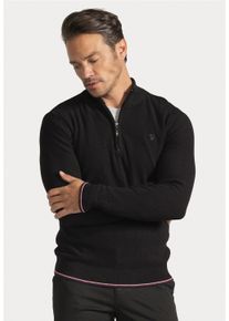 Herren Strickpullover "Pulses", schwarz, casual, Gr. XXL, SIR RAYMOND TAILOR, unifarben, 100% Baumwolle, Pullover, mit Stehkragen