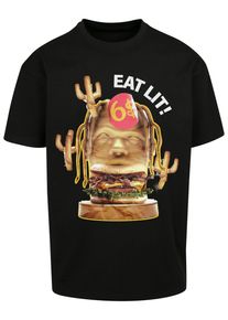 MisterTee Herren T-Shirt "MisterTee Unisex Eat Lit Oversize Tee", schwarz, casual, Gr. L, unifarben, 100% Baumwolle, Shirts
