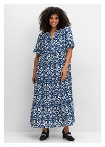 sheego Damen Sommerkleid "Große Größen", weiß, feminin, Gr. 50, gemustert, Obermaterial: 88% Viskose, 12% Polyamid, Kleider, mit Ornamentdruck und