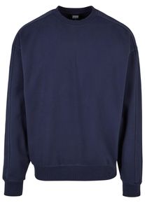 Urban Classics Herren Rundhalspullover "Urban Classics Herren Heavy Terry Garment Dye Crew", blau, casual, Gr. M, unifarben, 100% Baumwolle, Pullover