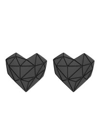 Damen Paar Ohrstecker "LJ-0615-E-11, Herz", Edelstahl, schwarz, Liebeskind Berlin, Edelstahl, Ohrringe