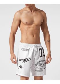 Plein Sport Herren Badehose "Badehose", weiß, Gr. XS, Obermaterial: 100% Polyester, Badehosen