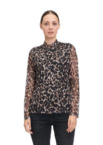 BETTY & CO BETTY & CO Damen Kurzarmshirt "Betty & Co Leicht transparentes Shirt mit Stehkragen", beige, casual, Gr. M, Netz, Obermaterial: 95% Polyester, 5%