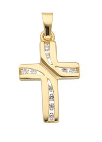 Adelia´s ADELIA ́S Damen Kreuz-Anhänger "Damen & Herren 333 Gold Kreuz Anhänger mit Zirkonia", Gold, gold, Gold, Schmuckanhänger, mit Zirkonia für Damen &