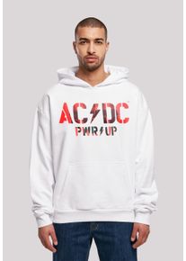 F4NT4STIC Herren Kapuzenpullover "ACDC PWRUP Photo Logo", weiß, casual, Gr. L, Obermaterial: 100% Baumwolle, Pullover, Print