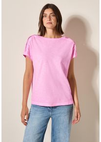 Cecil Damen T-Shirtfresh neon pink, casual, Gr. XXL, unifarben, Web, 100% Baumwolle, Shirts, aus reiner Baumwolle