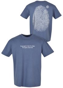 Herren T-Shirt "Upscale by Mister Tee Herren Fingerprint Oversize Tee", blau, casual, Gr. XS, UPSCALE BY MISTER TEE, bedruckt, 100% Baumwolle, Shirts