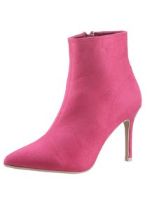 ANISTON SHOES Damen Stiefelette, Gr. 40, pink, Velourslederimitat, Veloursleder, elegant, Schuhe, Ankleboots in spitzer Form - NEUE KOLLEKTION