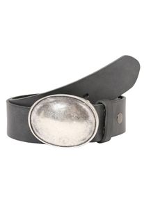 Damen Ledergürtel, grau, casual,modisch, Gr. 80, RETTUNGSRING BY SHOWROOM 019, unifarben, Leder, Gürtel, mit austauschbarer Schließe »Oval Gewölbt