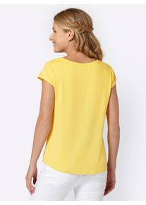 Inspirationen Damen V-Shirt "Shirt", gelb, Gr. 38, unifarben, 100% Polyester, Rückenteil:5% Elasthan, 95% Viskose, Spitze:100% Polyester, Shirts