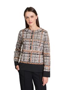 Betty Barclay Damen Strickpullover "Betty Barclay Strickpullover mit Jacquard", grau, feminin, Gr. 42, Strick, Obermaterial: 48% Baumwolle, 48%