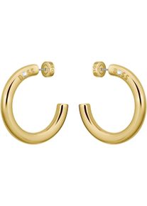 BOSS Damen Paar Creolen "LIVE STATEMENT, 1580738", Edelstahl, gold, Edelstahl, Ohrringe, mit Preciosa Crystal