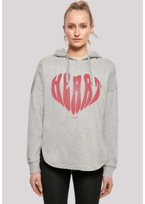 F4NT4STIC Damen Kapuzenpullover "Valentinstag Herz Rot", grau, casual, Gr. S, Obermaterial: 100% Baumwolle, Pullover, Print