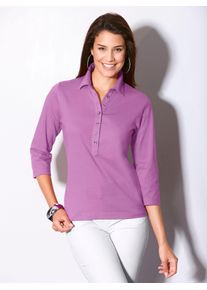 Casual Looks Damen Poloshirt "Poloshirt", lila, Gr. 36, unifarben, 50% Baumwolle, 50% Modal, Shirts