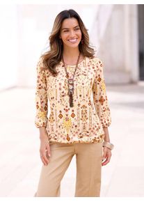 Inspirationen Damen Print-Shirt "Shirt", gelb, Gr. 36, geblümt, gemustert, mehrfarbig, bedruckt, 50% Baumwolle, 50% Modal, Shirts
