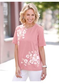 Classic Basics Damen Kurzarmshirt "Shirt", rosa, Gr. 40, geblümt, gemustert, 100% Baumwolle, Shirts