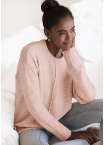 Lascana Damen Rundhalspullover, rot, modisch, Gr. 32, unifarben, Strick, Obermaterial: 53% Polyester, 37% Polyacryl, 10% Polyamid, Pullover, aus