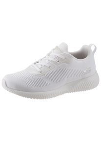 Skechers Damen Sneaker "Bobs Squad - Tough Talk", Gr. 35, weiß, Textil, Synthetik, sportlich, Schuhe, Freizeitschuh, Halbschuh, Schnürschuh mit